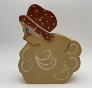 Hand Painted Folk Art County Chicken Figurine Recipe Card Holder Red Yellow - Picture 1 of 9