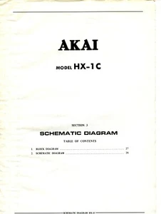 Akai Modell HX-1C Kassettendeck Schemadiagramm - Bild 1 von 2