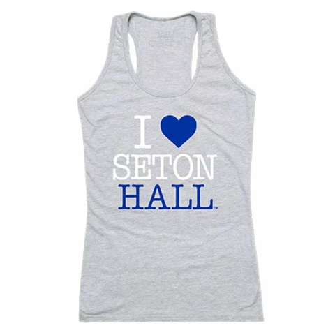 Seton Hall University Pirates Womens Love Tank Top Tee T-Shirt Heather Grey Cover