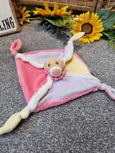 Biddybah Teddy Comforter Soft Toy Doudou Blankie Pink Yellow Lilac Plush - Picture 1 of 8