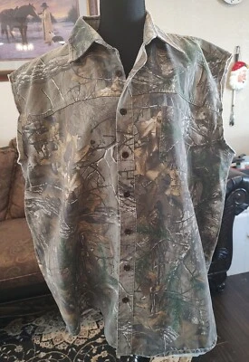 Red Head Camo Silent Hide Cut Off Sleeves Size XL Shirt/Vest Realtree - Image 1 of 4