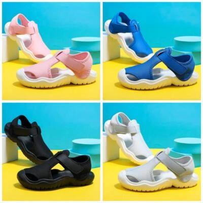Toddler Kids Summer Soft Sandals Girls Non-slip Boys Beach Walking Flat Shoes US - Image 1 of 4