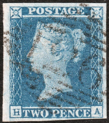 1841 ES11d SG14 2d BLUE PLATE 3 IRISH 126 CAVAN VERY FINE 4 MARGIN VARIETY (HA) - Image 1 of 2