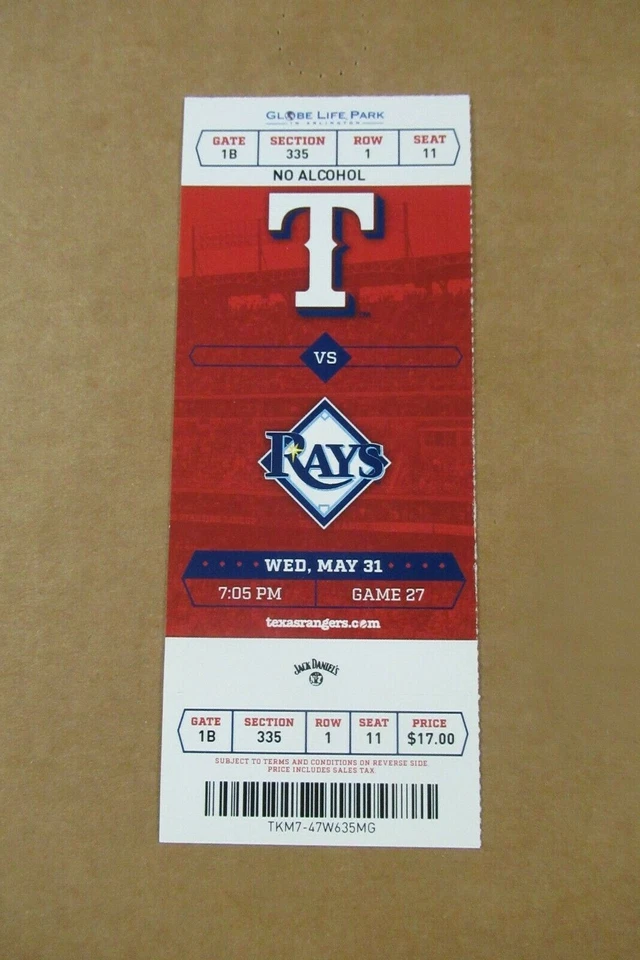 Boleto completo Rangers vs Phillies 31/05/2017 ~ Souza Jr./Kiermaier/Morrison HRs Foto 1 de 1