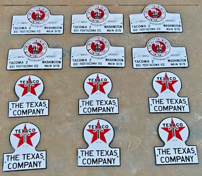 12X Texaco Munising coal  PORCELAIN ENAMEL SIGN BOARD SIZE 8"X6.8" INCHES SINGLE - Image 1 of 3