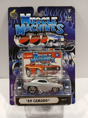 Muscle Machines '69 CAMARO 1:64 Diecast - Silver 03-31 - Image 1 of 2