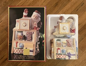 Lenox Holiday Christmas Village Santa Musical Jingle Bells Cookie Jar Candy Box  - Picture 1 of 8