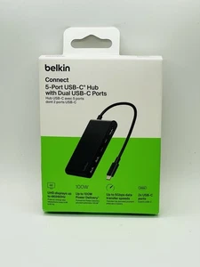 Belkin USB-C 5-Port Hub 4K HDMI Display @60Hz 100W Power Delivery 5Gbps HDMI 2.0 - Picture 1 of 15