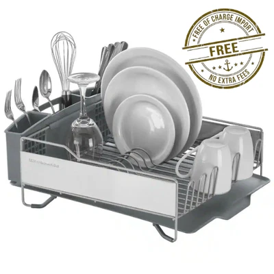 KitchenAid Full Size Dish Rack Metal, Plastic Grey 14.96" W X 20.08" D X 6.69" H - Image 1 of 4