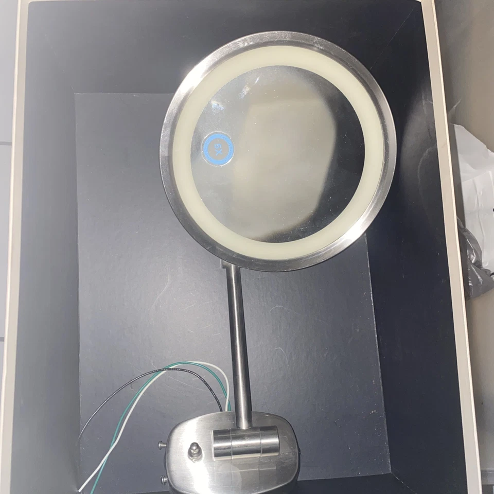 Round Chrome Make Up Mirror with LED Light - Image 1 of 1