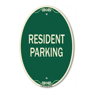 Designer Sign Parking Sign Resident Parking 12" x 18" Metal Sign - Picture 1 of 4