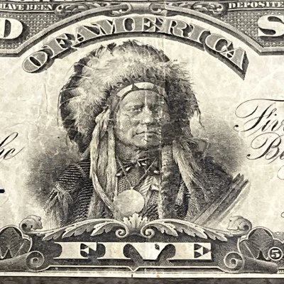 1899 $5 Five Dollar Silver Cert "INDIAN CHIEF” Fr 280 Elliot/White XF40+ BEAUTY - Image 1 of 4