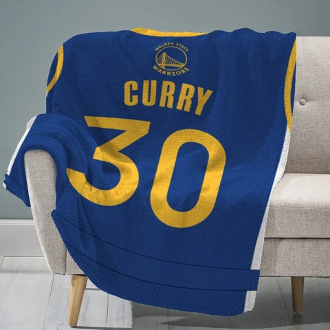 Sleep Squad Golden State Warriors Stephen Curry 60” x 80” Raschel Plush Blanket Cover