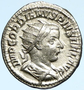 GORDIAN III Authentic Ancient 241AD Rome OLD Silver Roman Coin JUPITER i98529 - Picture 1 of 3