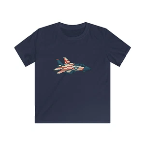 Kids Patriotic F-14 Tomcat T-Shirt - Perfect for Little Aviators on 4th of July - Picture 1 of 2