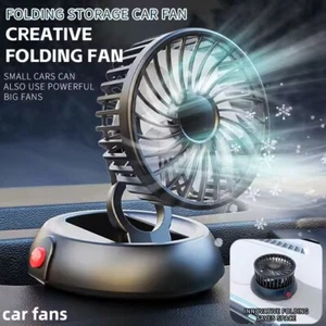 Car Cooling Air Fan 5V Dual Head Car Fan Portable Vehicle Fan 360° Rotatable - Picture 1 of 9