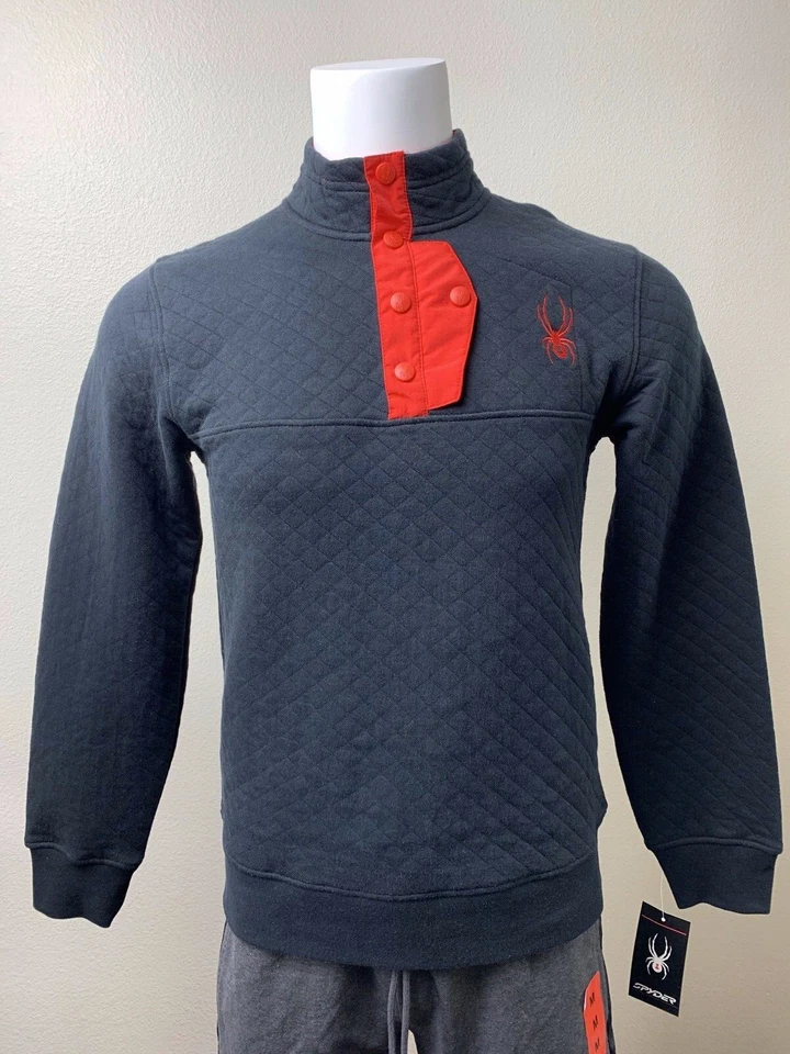 Spyder | Pullover L/S acolchado Frontier para hombre | Negro | Pequeño | Nuevo con etiquetas $149 Foto 1 de 4