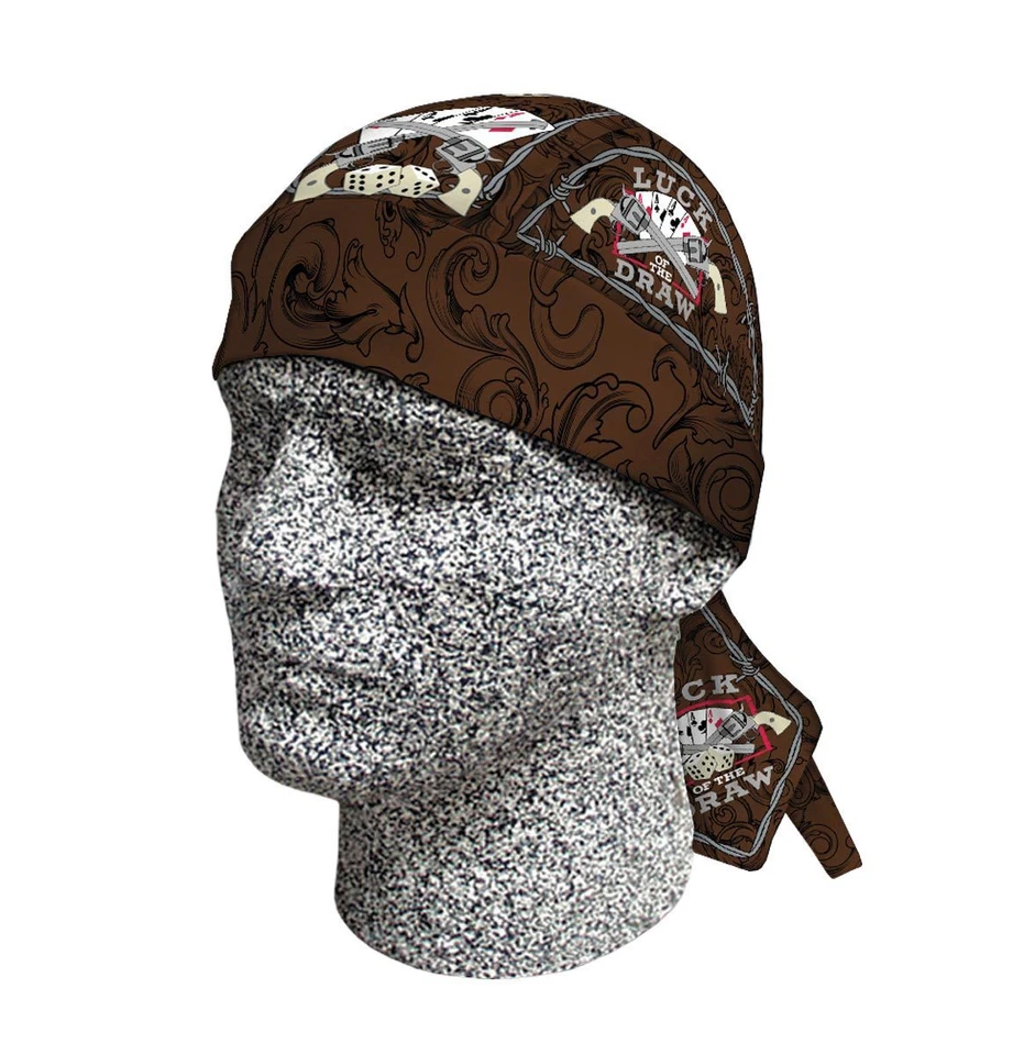 Dice Cards Luck Draw Doo Rag Headwrap Skull Cap Biker Durag Sweatband Capsmith - Image 1 of 1