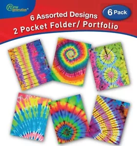 New Generation - Tie Dye - 2 Pocket Folders , 6 Pack Folders. - Picture 1 of 4