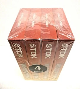 Cintas de video en blanco TDK 6 horas VHS T-120 paquete de 4 nuevas selladas - Imagen 1 de 3