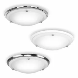 Bathroom Ceiling Lights Metal IP44 Round Glass Shades Flush Fitting Living Room - Picture 1 of 23