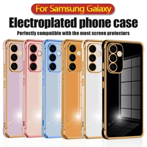Coque Etui Antichoc Pour Samsung S25 S24 Ultra S23 S22 S21 A16 A55 Plating TPU - Photo 1 sur 18