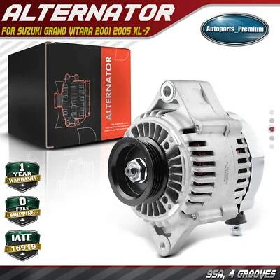 New Alternator for Suzuki Grand Vitara 2001 2005 XL-7 95A 12V CW 4-Groove Pulley - Image 1 of 4