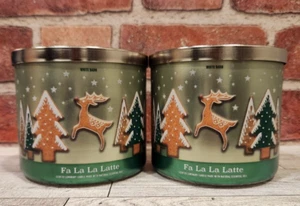 FA LA LA LATTE 3 Docht Kerze x2 Bath & Body Works White Barn - Bild 1 von 4