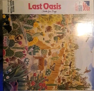 Vintage Great American Puzzle Factory Last Oasis 1000 PC Jigsaw Puzzle 20"X27" - Image 1 of 4