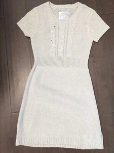 Justice Girl's Sweater Dress with metallic stitching sequin trim Size 10 - Picture 1 of 5