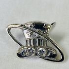Old Eastern Airlines 10kt White Gold “Hat in the Ring”Pin-2 Diamonds-For Service