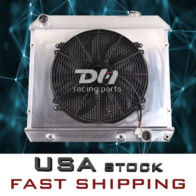 Radiador, cubierta y ventilador de 3 filas para Chevrolet C10 C20 1963-1966 base de camioneta #284 DH Foto 1 de 4