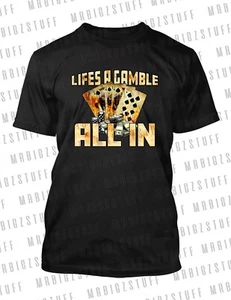 Mens 6XL Big & Tall Life's A Gamble Streetwear Tee Shirt Players Gaming tshirt - Picture 1 of 3