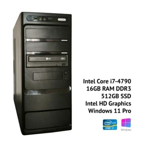 PC COMPUTER GAMING i7 16GB RAM NVIDIA GTX 1050 Ti 512GB SSD WIFI WIN 11 PRO - Afbeelding 1 van 4