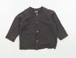 H&M Baby Grey 100% Cotton Pullover Jumper Size 9-12 Months Button - Picture 1 of 12