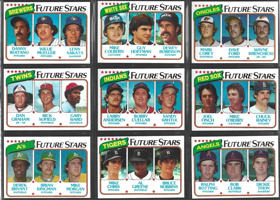 1980 TOPPS BASEBALL FUTURE STAR ROOKIES U-PICK FROM LIST ALL ARE EX-MT OR BETTER - Image 1 of 1