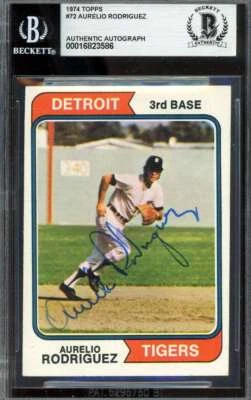 Aurelio Rodriguez Beckett BAS Signed 1974 Topps Autograph - Image 1 of 2