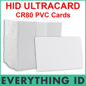 100 PACK FARGO 81754 HID CR80 ULTRACARD 30 MIL PVC BLANK WHITE CARDS - Picture 1 of 1