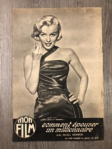 Mon Film French Magazine January 1954 Marilyn Monroe Back Cover - NICE!!! - Picture 1 of 4