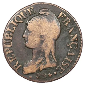 France - 5 centimes Dupré l'an 7/5, A/R cuivre - F.115/38 Gad.126 KM.640 monnaie - Imagen 1 de 2