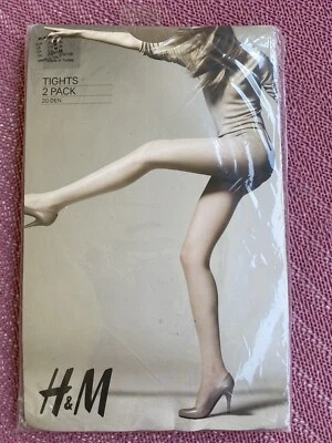 NEU! 2 Paar Strumpfhosen, M (40/42), Schwarz, H&M, 20den - Bild 1 von 4