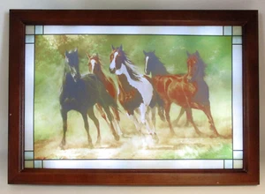 Thundering Hooves Vidrieras Panorama Danbury Como Nuevo Chris Cummings Iluminado - Imagen 1 de 19