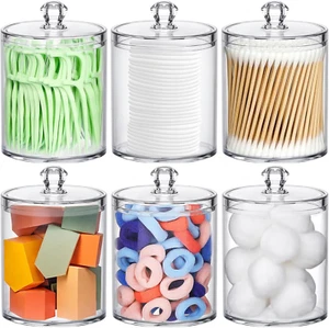 Qtip Holder 6 Pack,Qtip Dispenser for Cotton Pads,Swabs,Balls,Bathroom Storage C - Picture 1 of 12