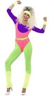 Smiffys 80s Work Out Costume, with Jumpsuit, Neon (Size M)