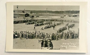 c1941 US Army Military Soldiers Field Day View Camp Cooke CA RPPC Photo Postcard - Picture 1 of 3