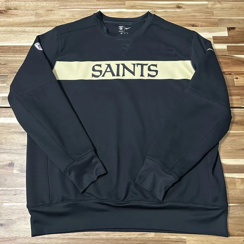 New Orleans Saints Sweater Mens 2XL Black Nike Crewneck NFL Football Pullover Cover
