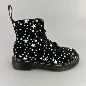 Dr Martens 1460 Pascal J Mid Zip Combat Black Star Leder Stiefel EU29 UK11 Kinder - Bild 1 von 14