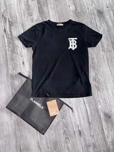 Men's Burberry London TB logo Black / White T-shirt Top Tee - Size Small - Picture 1 of 6