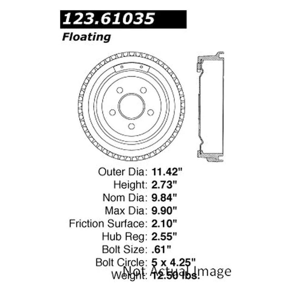 For Ford Thunderbird 1989-1997 Centric 123.61035 C-Tek Standard Rear Brake Drum - Image 1 of 1