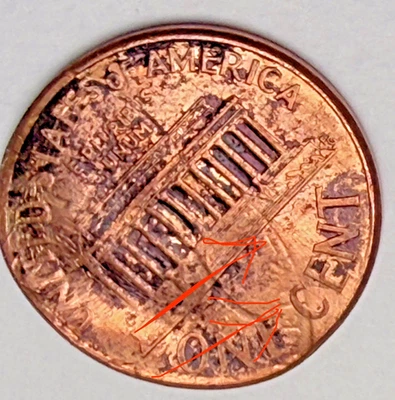 Lincoln Shield 2000-D doble estampado (dañado)? 1c ~ Único ~ Y53 Foto 1 de 4